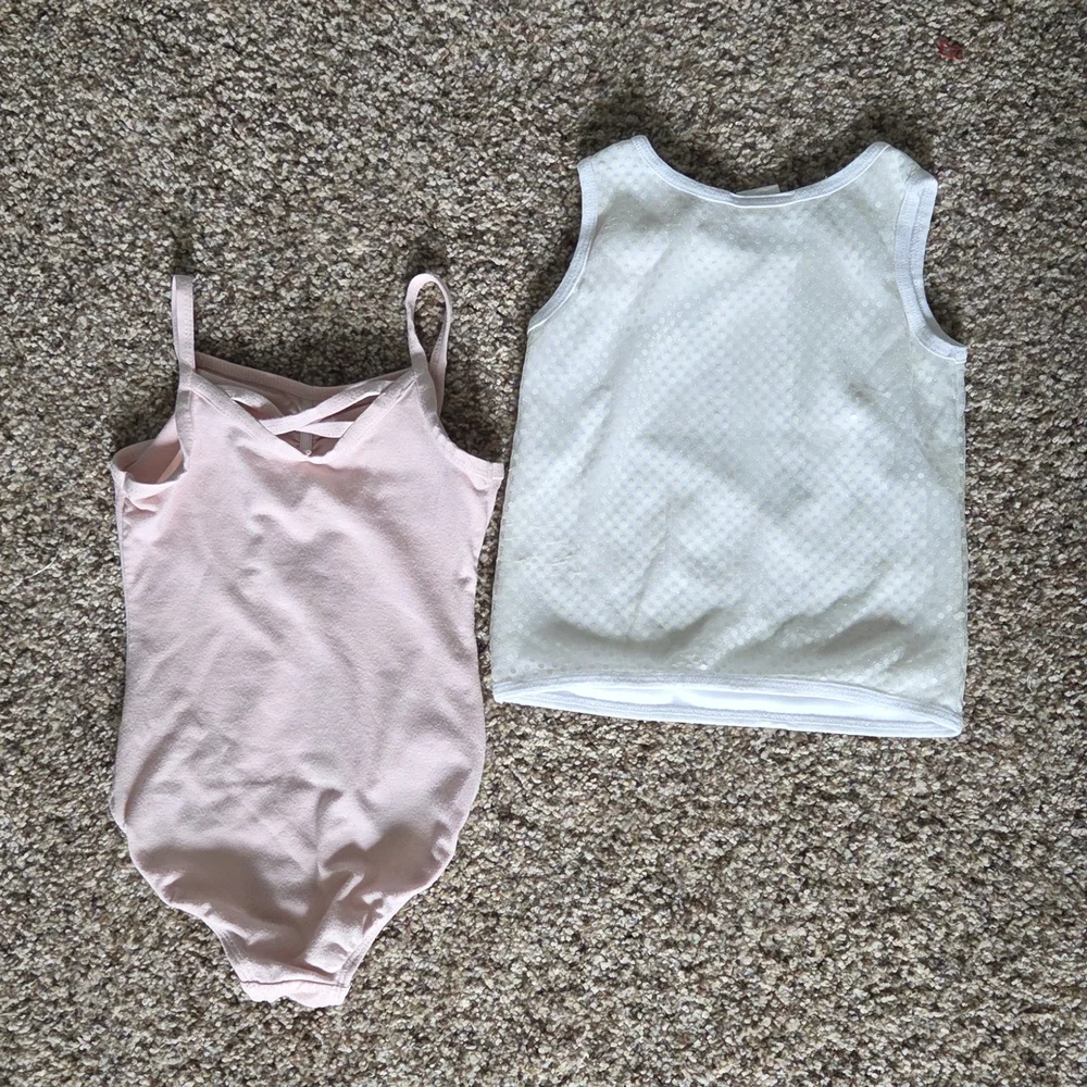 Girls Pink Swimsuit & Tank Top Set XS 4/5 | Floral Summer Beach Outfit